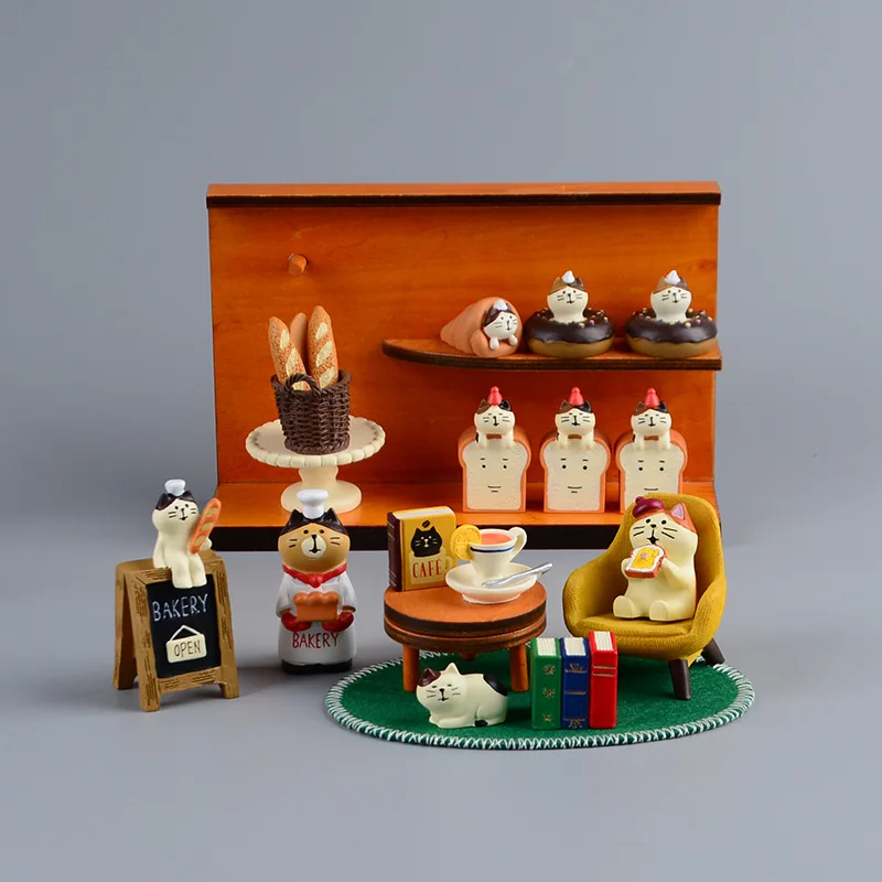 Japan Bonsai Garden - Zakka-pan tostado de gato de dibujos