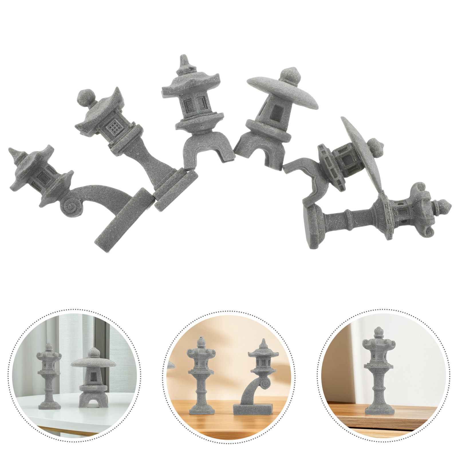 Bonsai Zen Garden Set - Juego de 6 Decoraciones Japonesas para