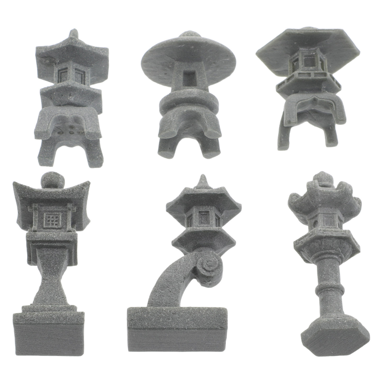 Bonsai Zen Garden Set - Juego de 6 Esculturas de Pagodas