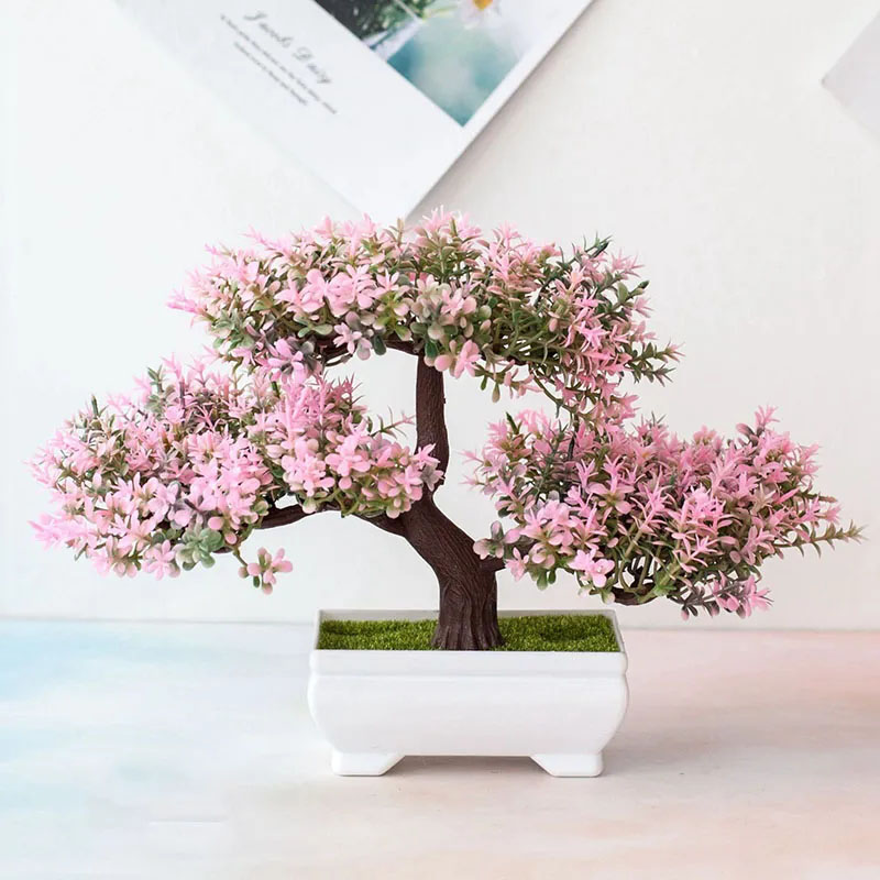 Bonsai Garden Mini - Plantas artificiales bonsái, plantas falsas, flores,