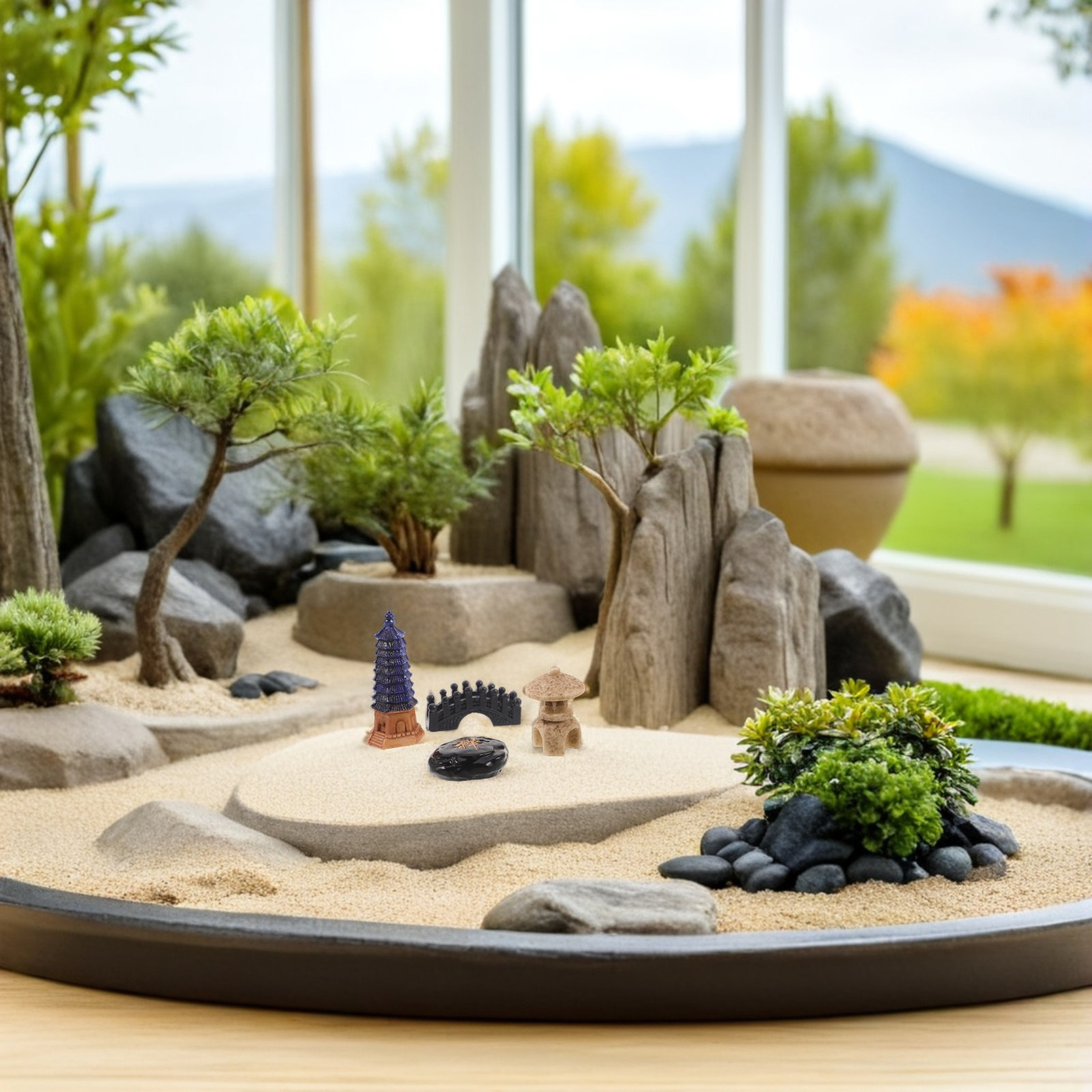 Juego de 4 Estatuas Japonesas  - Bonsai Zen Garden Set reseña y precio