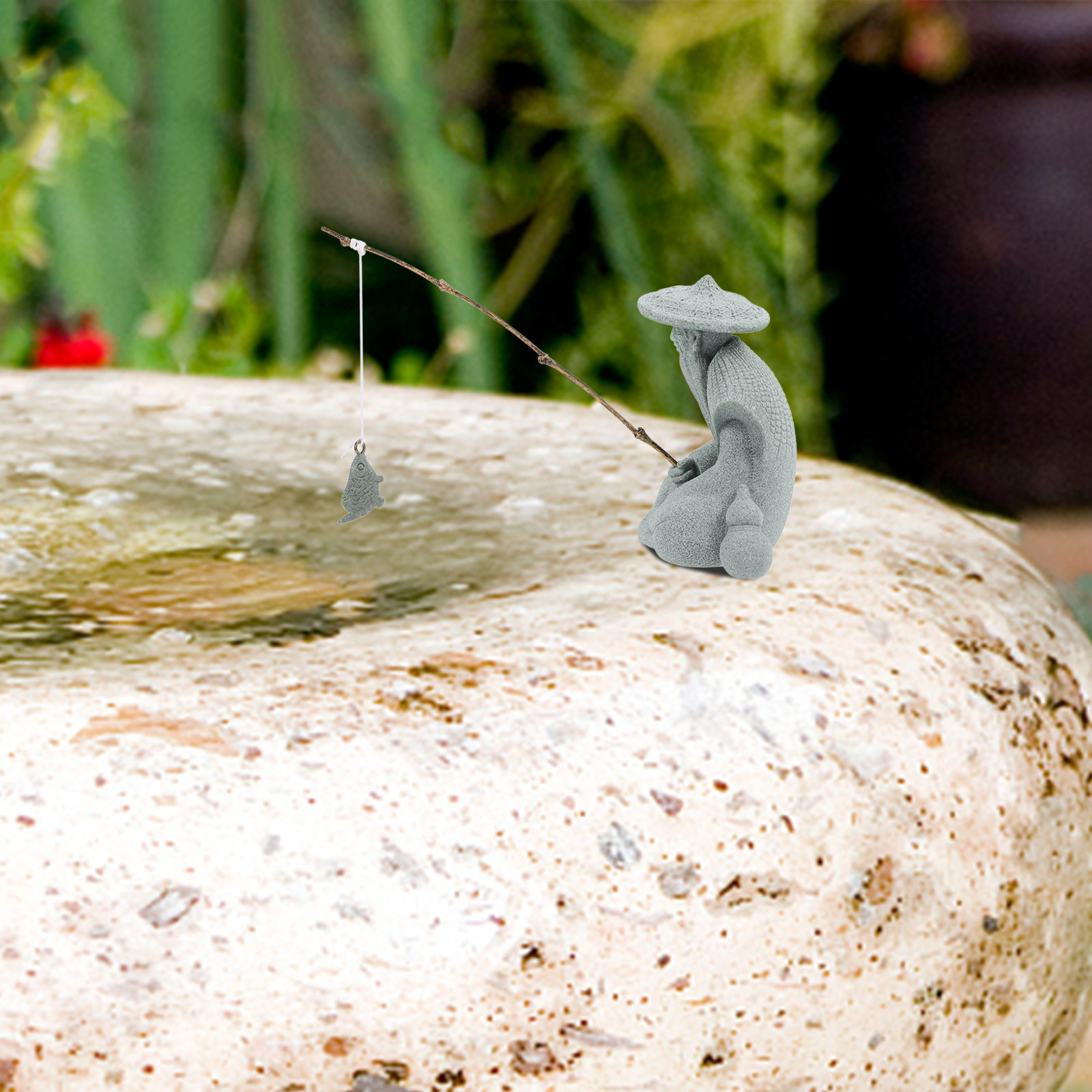 Pequeña Estatua de Pescador de - Bonsai Garden Decor reseña y precio